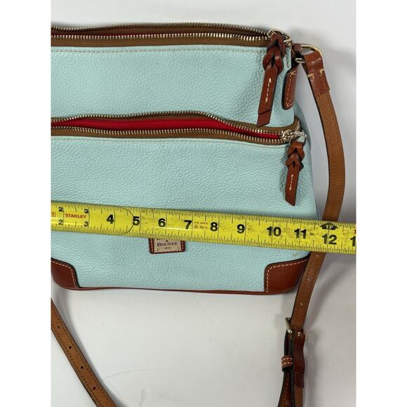 Dooney & Bourke Pebble Leather Crossbody Pale Blue - Picture 5 of 10